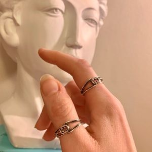 Adjustable rustic silver ring